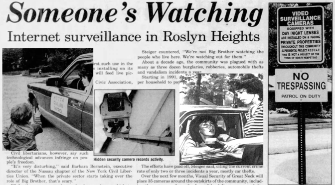Should we do it again? A Roslyn Country Club Civilian Surveillance Network?