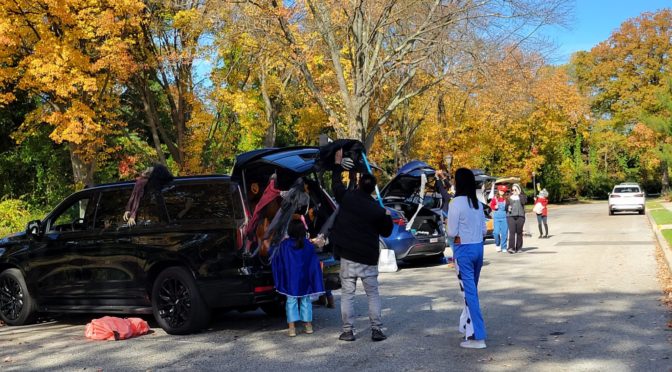 Children at Play in the Streets for  Halloween Party!